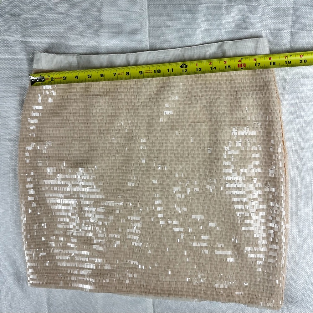 CACHE Scale Beige Full Sequins Mini Pencil Skirt Sz 12 NWT - Picture 5 of 8